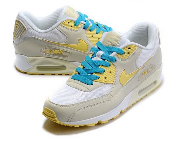 Nike Air Max Shoes Womens White/Blue/Yellow Online